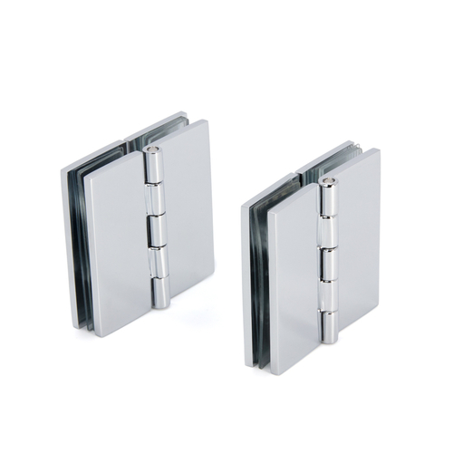 180 Degree Glass-to-Glass Hinges for 1/4" to 5/16" Glass - Chrome - pack of 2