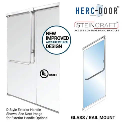 Top Latching Panic Exit Device "F" Exterior Pull Handle LHR Top Glass Mount Exterior Keyed Access - Oil Rubbed Bronze