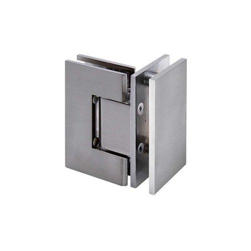 Junior Glendale 90 Degree Glass-to-Glass Hinge for 1/4" Glass - Brushed Nickel