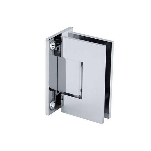 Junior Glendale Square 5 Degree Wall Mount Hinge Full Back Plate - Polished Chrome