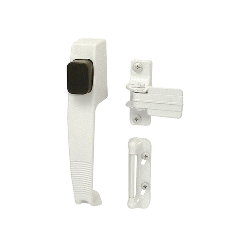 White Push Button Latch With Tie Down (1 Set)