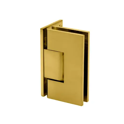 FHC JRGLEN05SB Jr Glendale 5 Degree Positive Wall Mount Hinge Full Offset Back Plate 1/4" Glass - Satin Brass