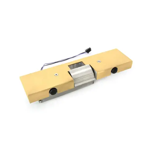 Single Door Electric Strike Stop Kit With HS3101NFS Installed - Polished Brass