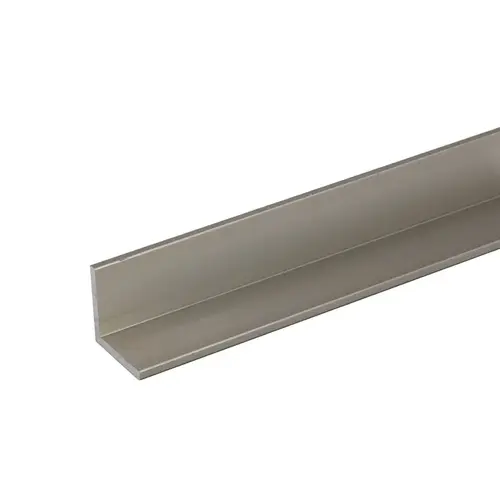 1" x 1" Aluminum L-Bar Brushed Nickel  95" Length - pack of 25