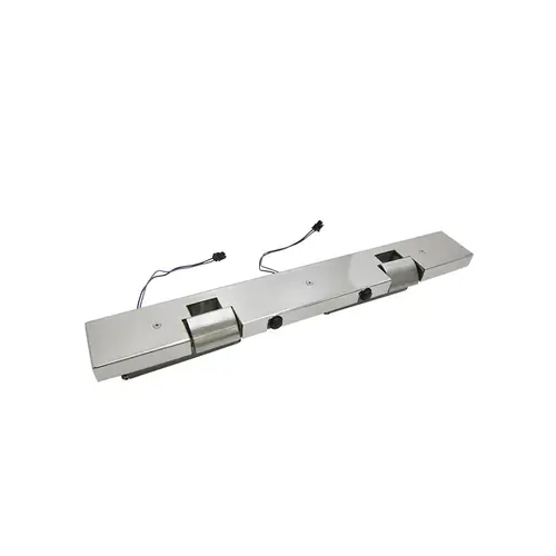 Double Door Electric Strike Stop Kit With HS3101NFS Installed - Polished Stainless