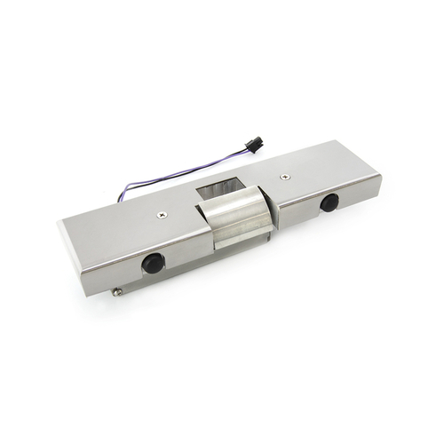 Single Door Electric Strike Stop Kit With HS3101NFS Installed - Polished Stainless