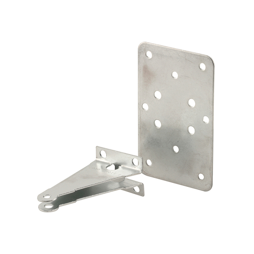 Jamb Bracket With Plate - 2-1/2" x 4-1/16" - Steel Construction - Mill Finish (Single Pack)