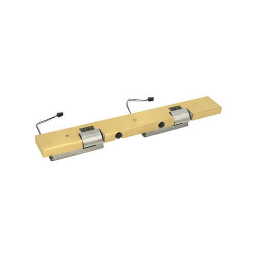 Double Door Electric Strike Stop Kit With HS3101NFS Installed - Polished Brass