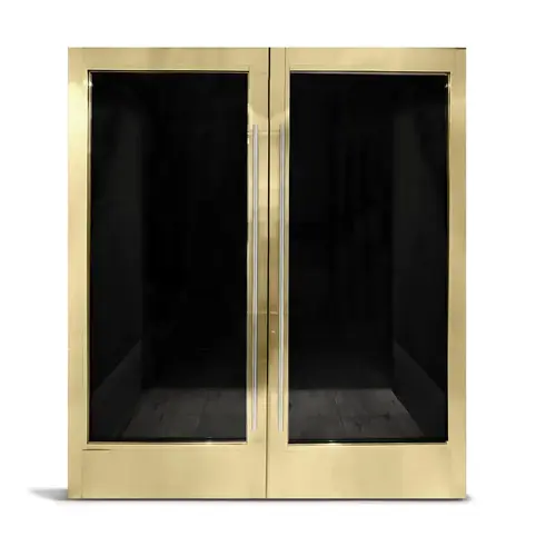 FHC LUX220SBC LUXE 200 Series Custom Pair of Doors - 2-3/16" Stile - Satin Brass