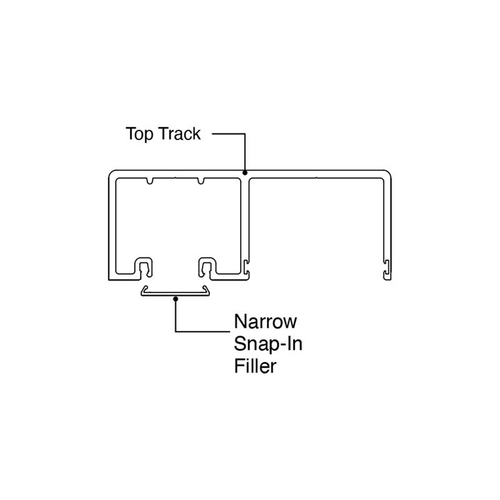 Flat Snap in for Narrow Width Header/Channels 120" Length - Satin Anodized