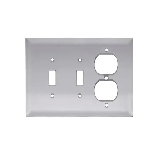 5-1/4" x 7-1/4" - Double Toggle Duplex Gray Glass Mirror Plate