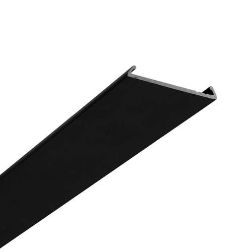 Flat Snap In for Narrow Width Headers 3/4" Glass - Matte Black 120" Length