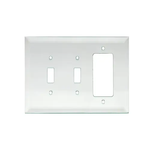 5-1/4" x 7-1/4" - Double Toggle Decora Clear Glass Mirror Plate