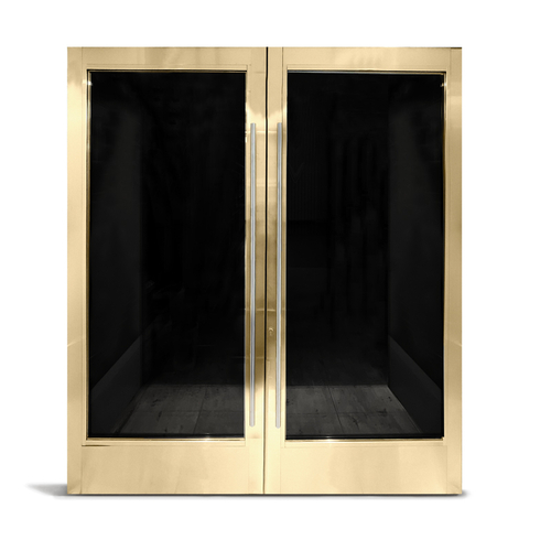 FHC LUX320PBC LUXE 300 Series Custom Pair of Doors - 3-13/16" Stile - Polished Brass