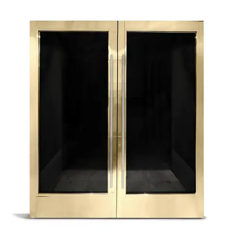 FHC LUX220PBC LUXE 200 Series Custom Pair of Doors - 2-3/16" Stile - Polished Brass
