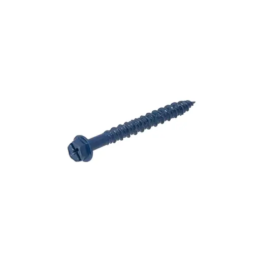 1/4" x 1-3/4" Blue Masonry Screw Hex Washer with Slot - Tapcon Screw Point - pack of 100