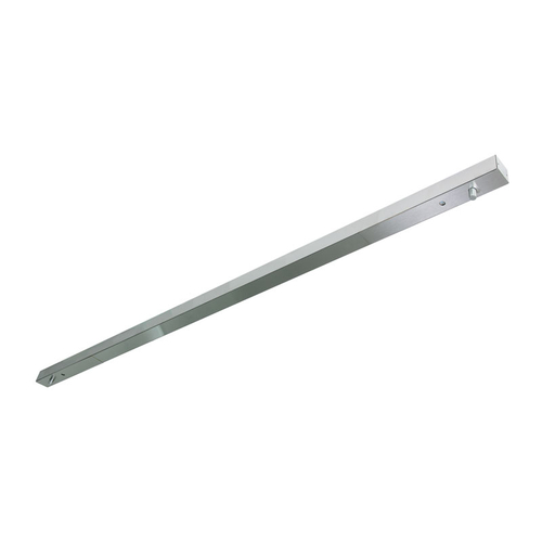 1-7/8" x 1-5/8" x 72" Narrow Width Double Header - 1/2" Glass - Brushed Stainless