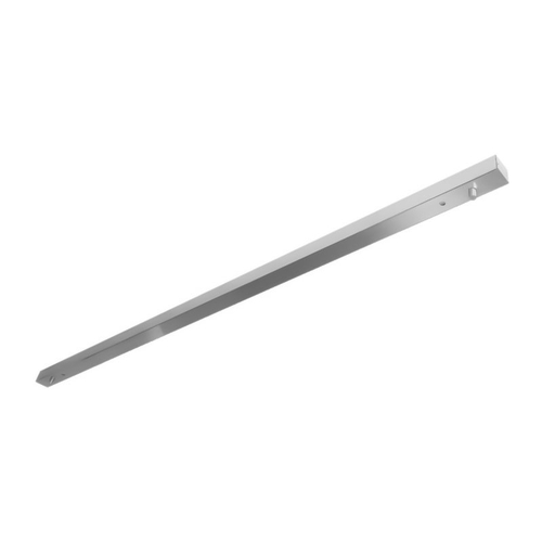 2-1/8" x 1-5/8" x 72" Stock - Narrow Width Double Header - 3/4" Glass - Polished Stainless