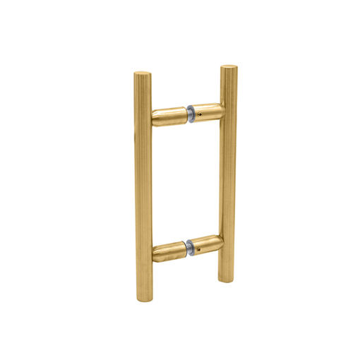 10" Ladder Handle Back-to-Back 6" Center-to-Center - Satin Brass