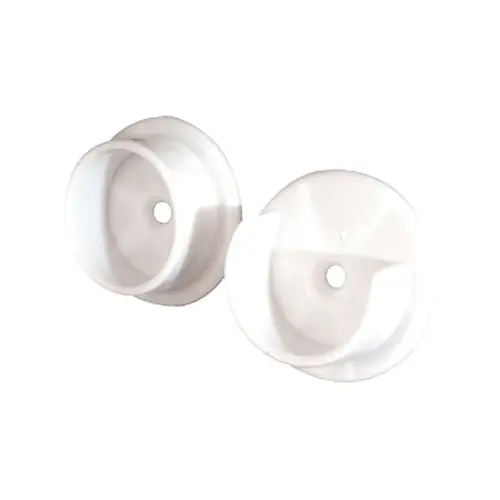 White Plastic Closet Pole Sockets - pack of 100