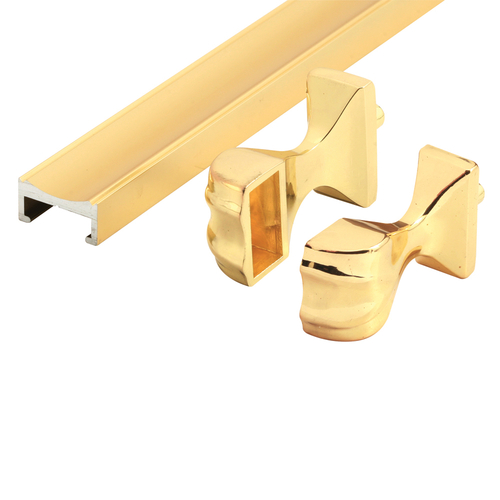 Shower Door Towel Bar and Bracket - Brass