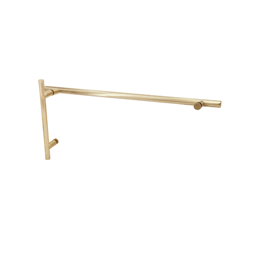 6" x 18" Ladder Pull/Towel Bar Combo for 1/4" to 1/2" Glass - Satin Brass