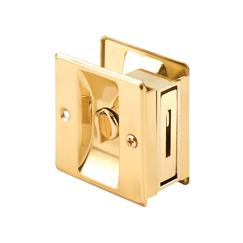 Pocket Door Privacy Lock With Pull - Replace Old Or Damaged Pocket Door Locks Quickly And Easily - Brass (Single Pack)