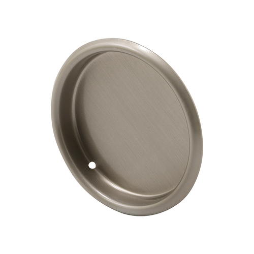 Mortise Closet Door Pull - 5/16" Depth x 2-1/8" Outside Diameter - Solid Steel - Satin Nickel Finish - pack of 2