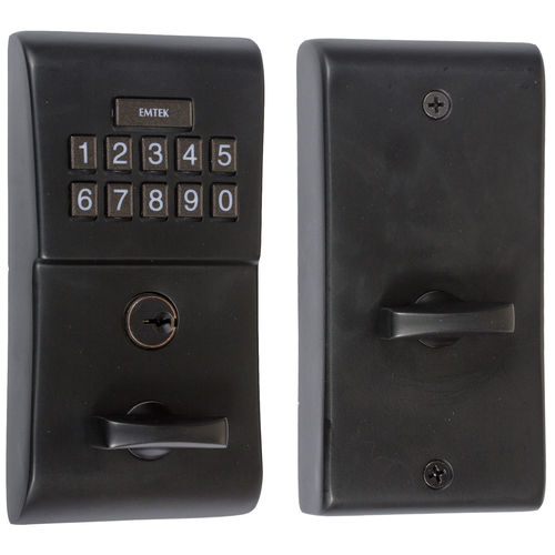 Emtek E1020US19 Modern Electronic Keypad Deadbolt Flat Black Finish