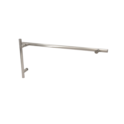 6" x 18" Ladder Pull/Towel Bar Combo for 1/4" to 1/2" Glass - Brushed Nickel