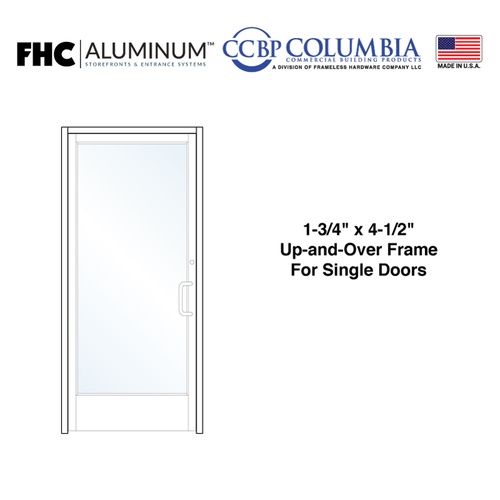 1-3/4" x 4-1/2" Up and Over Frame for Single Doors with No Hinge Prep and an Overhead Stop - Threshold Included - Bronze Anodized - Standard Size / Hardware Prep