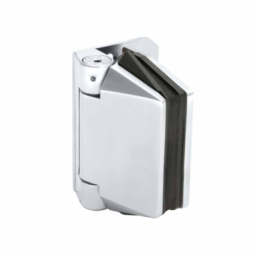 Polaris 125 Series Gate Hinge Glass-to-Wall or Post for 3/8" - 1/2" Glass - Polished Stainless Pair