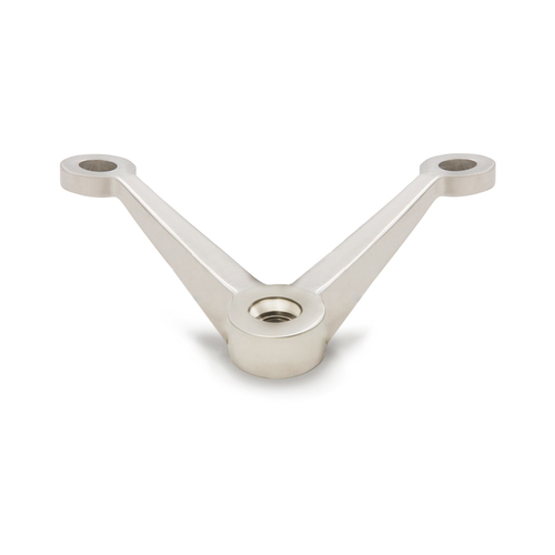 Post Mount Spider Fitting Double Arm V Style - Brushed Stainless