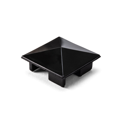 1-5/16" Square Partition Post Pyramid Style Top Cap - Black