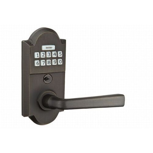 Emtek E2201CRMBLH Cimarron Left Hand Sandcast Bronze Leverset Storeroom