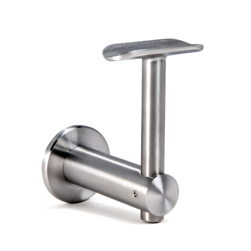 Wall Mounted Bracket - Fixed Saddle and Adjustable Height - Polished Stainless