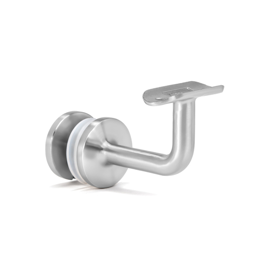 Glass Mounted Bracket - Fixed Sweep - For 1.5" Diameter Handrail - Polished Stainless