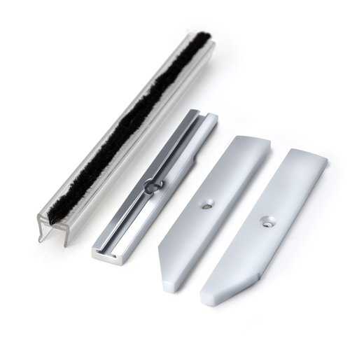 Weatherstrip Kit with Clear Polycarbonate Channel for 4" Tapered Rail - Polished Stainless