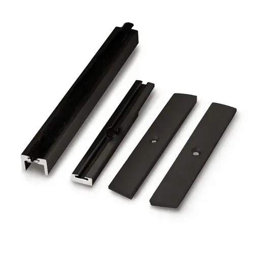 Weatherstrip Kit with Aluminum Channel for 4" Square Rail - Dark Black/Bronze Anodized