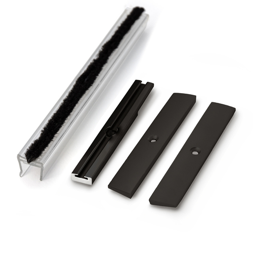 Weatherstrip Kit with Clear Polycarbonate Channel for 4" Square Rail - Dark Black/Bronze Anodized