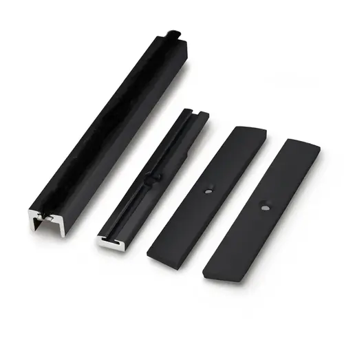 Weatherstrip Kit with Aluminum Channel for 4" Square Rail - Matte Black