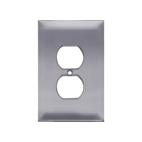 Gray Duplex Plug Glass Mirror Plate