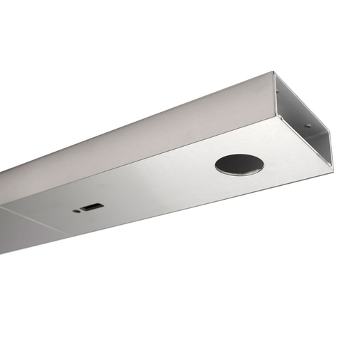 1-3/4" x 4" Header for Single Door 37" Length Pivot Point at 3-3/4" No Pocket/Flat Filler - Brushed Stainless