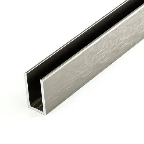 FHC SUCD381BN Classic U-Channel 1" Tall For 3/8" Glass - 95" Long - Brushed Nickel