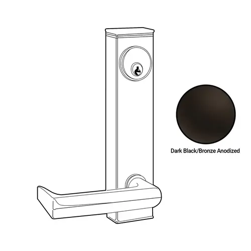 Adams Rite Lever Trim Square Handle LH - Dark Black/Bronze Anodized