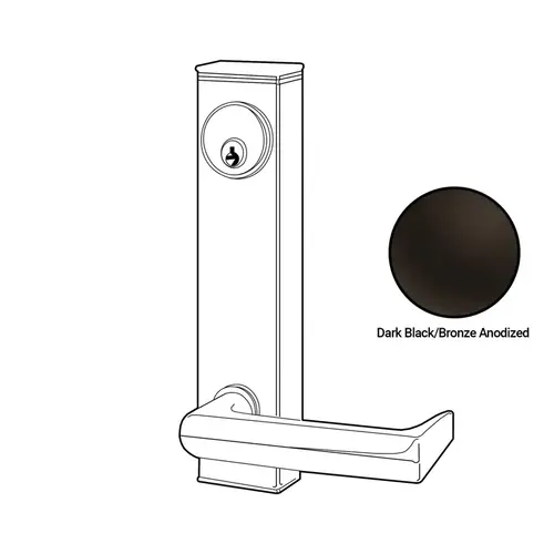 Adams Rite Lever Trim Square Handle RH - Dark Black/Bronze Anodized