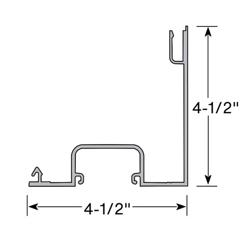 Aluminum 2" x 4-1/2" - 4-1/2" x 4-1/2" Pocket Corner Post 1" Glass 24'1 Sl Clear Anodized