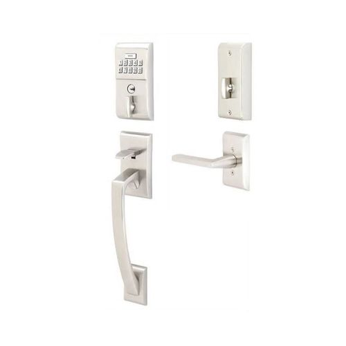 Helios Right Hand with Modern Electronic Keypad Single Cylinder Handleset Satin Nickel Finish