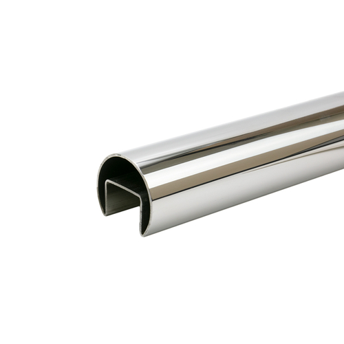 Roll Formed Cap Rail 1-1/2" Diameter - 120" Length - Polished Stainless