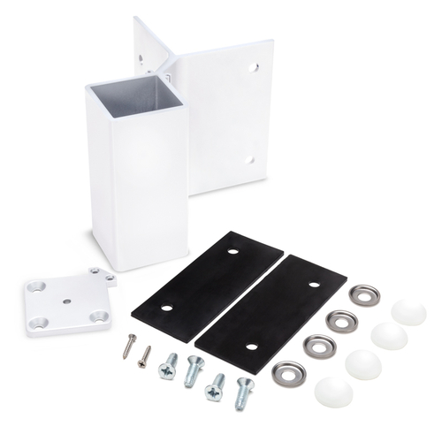 Outside 90 Degree Fascia Mount Bracket For 2- 3/8" Square Post - Traffic White